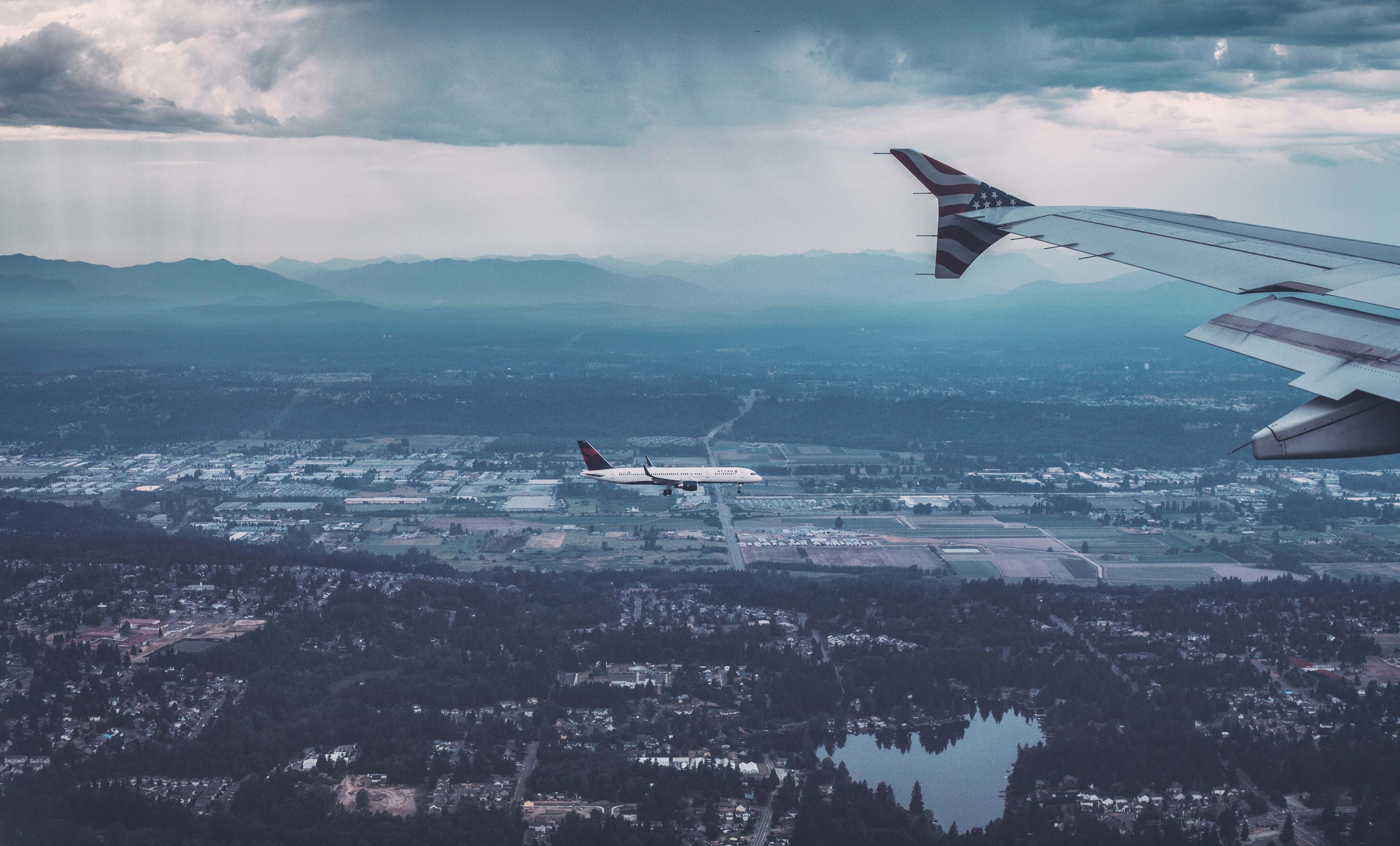 Airplane flying in the sky